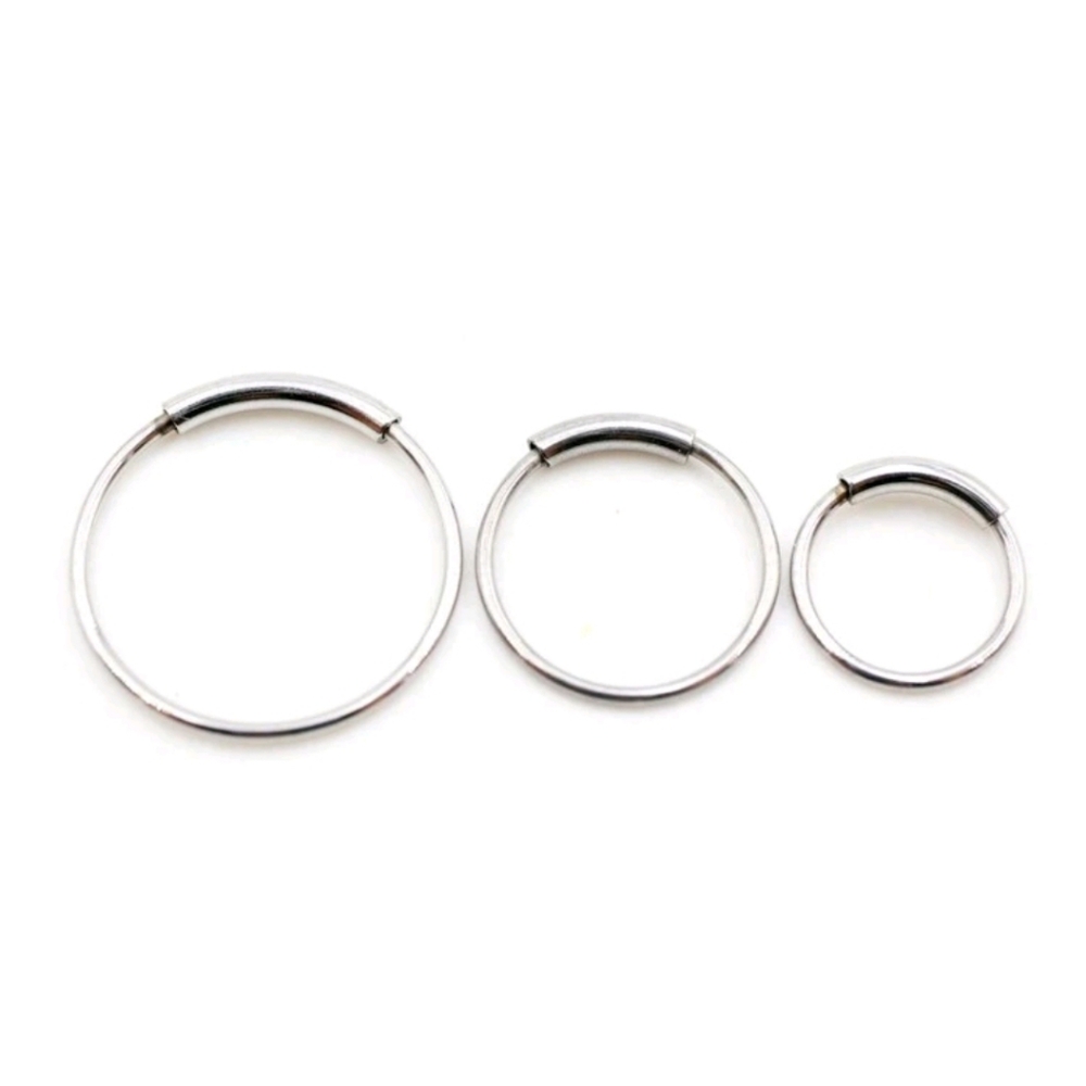 3 nose ring hoops